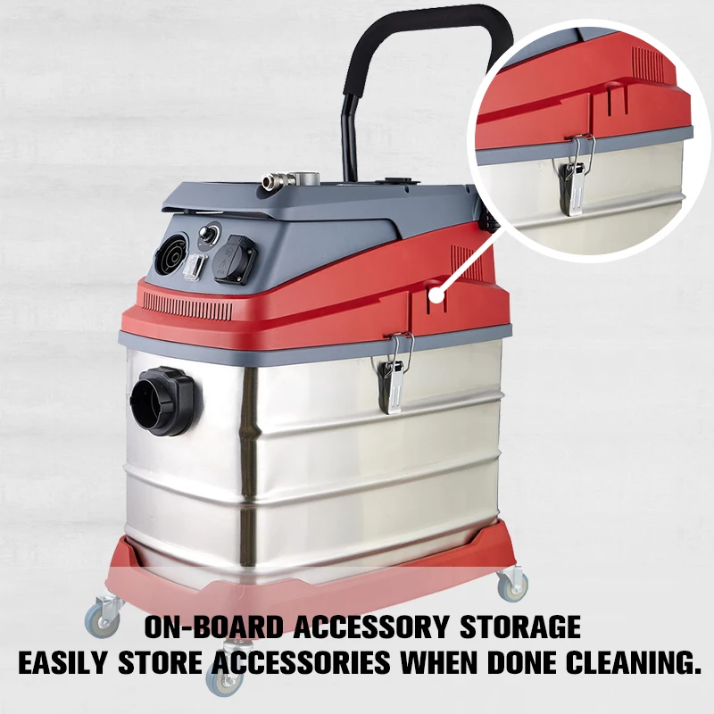 1400/1600W 50L industrial vacuum cleaner in SS tank with pneumatic connector and cyclone water filter automotive cleaning