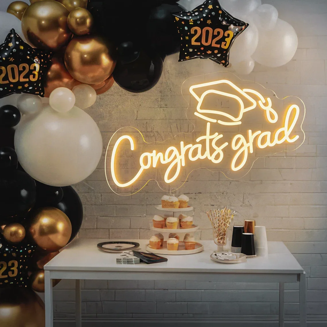 

Congrats Grad Neon Light Signs LED Sign USB Power for Graduation Party Decor Graduation Gift 17''