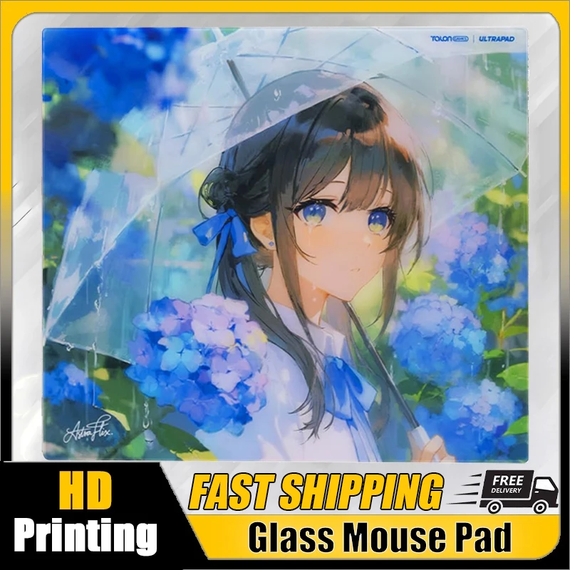 

Anime P2-Nagisa Glass Gaming Mouse Pad Tempered Glass Mousepad for Esports Ultra-Thin High Precision Durable Desktop Mouse Mat