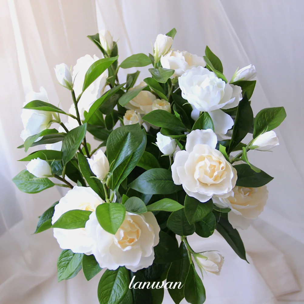 

Artificial Gardenia Artificial Flower Realistic Simulation Wedding Home Decor Faux Flower Friendly No Odor
