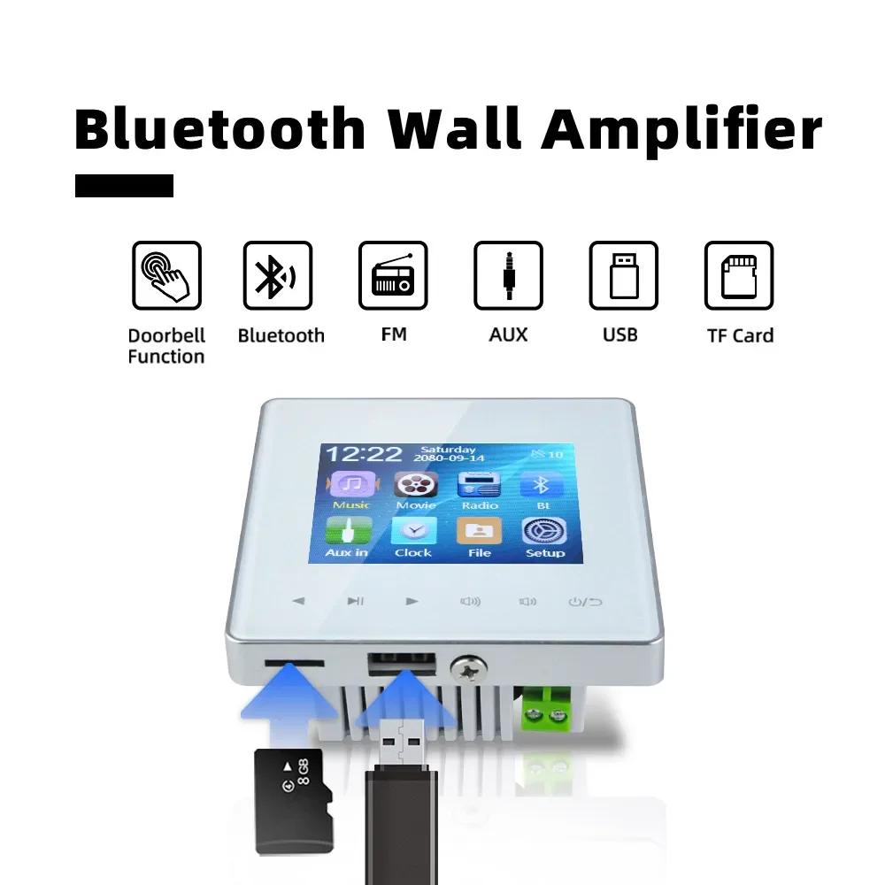 Smart Mini amplificatore da parete Bluetooth sistema Audio Home Theater altoparlante da soffitto Stereo HiFi potente altoparlante Audio per Inn