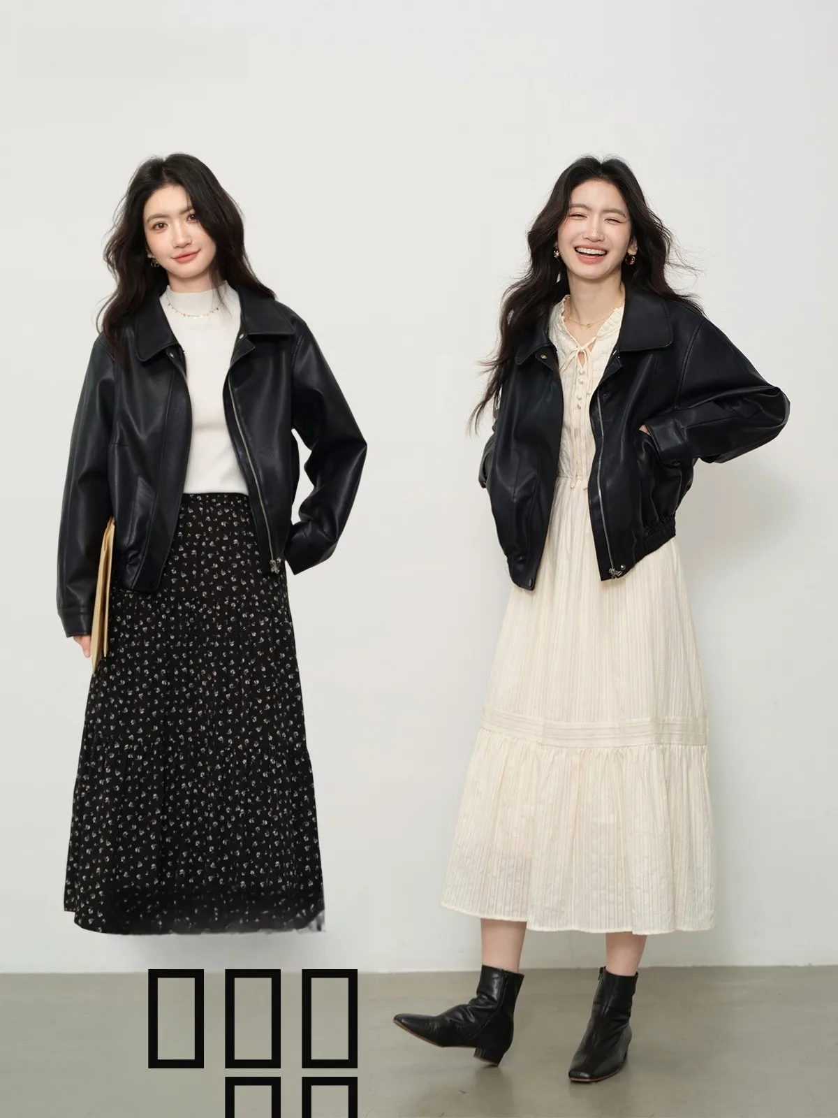 Jaqueta de Couro Preta Feminina: Nova Coleção Outono, Modelo Slim Exclusivo com Gola Alta, Estilo Motoqueira, Marca Sle, Agasalho Feminino