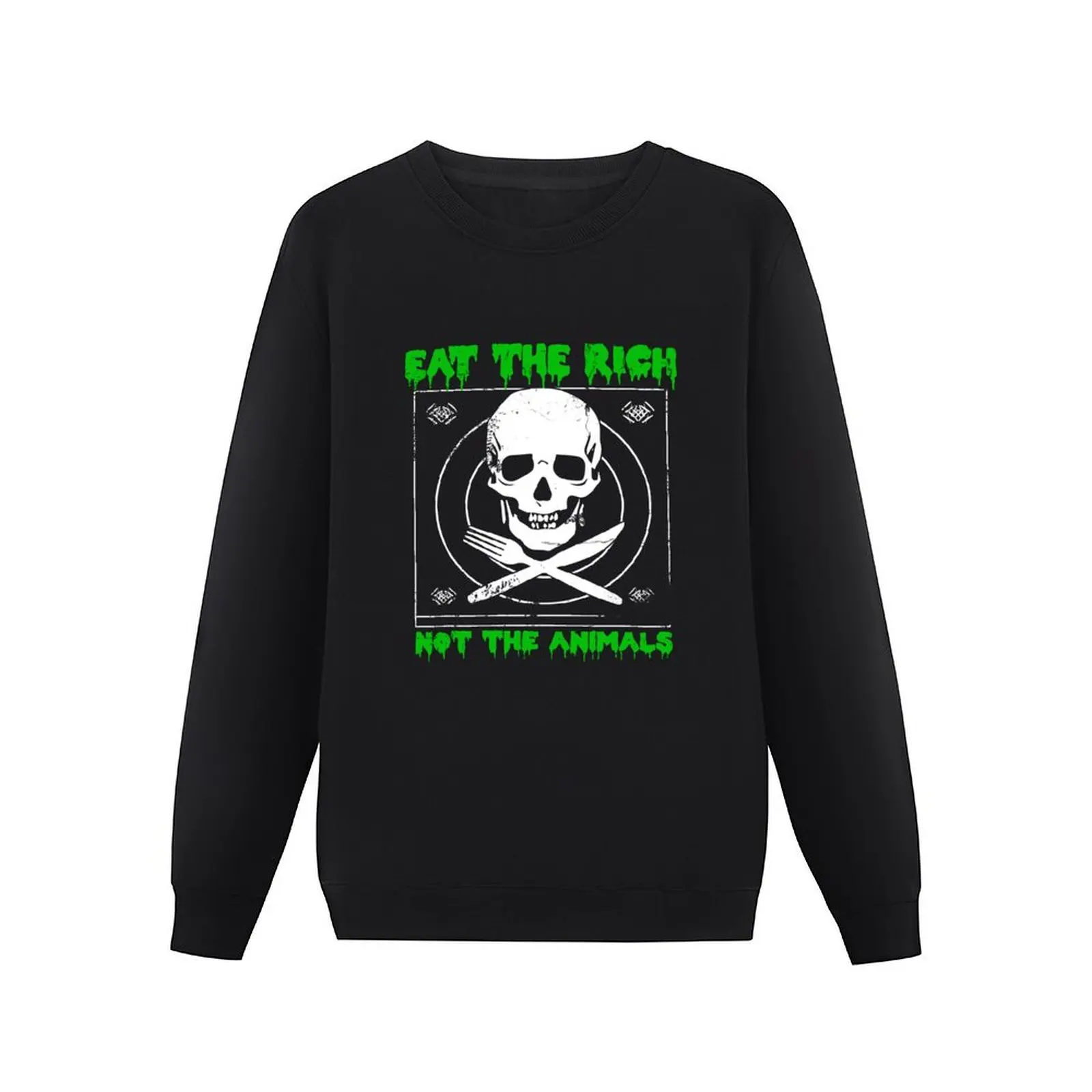 Eat The Rich not the Animals / Skull with Fork and Knife Pullover Hoodie autumn clothes new in hoodies & sweat-shirt