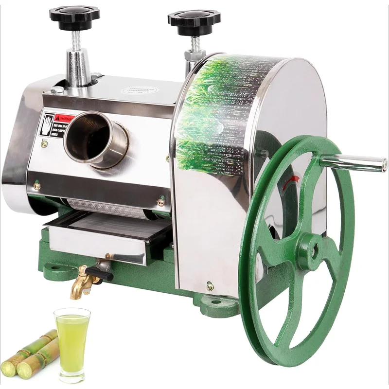 

home.Stainless Steel Sugarcane Juicer Machine Manual Juicer Press for 2” Sugar Cane Inlet 3 Rollers 110LBS Output Capacit