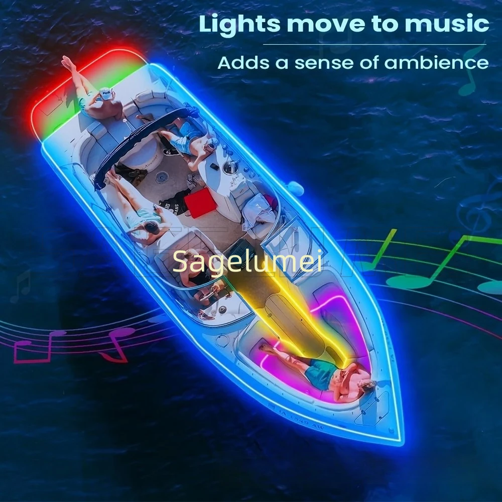 360 توهج جولة RGB النيون LED المنسوجة قطاع ضوء بلوتوث APP التحكم عن بعد 5 فولت USB WS2812B الموسيقى مزامنة حبل مقاوم للماء ديكور