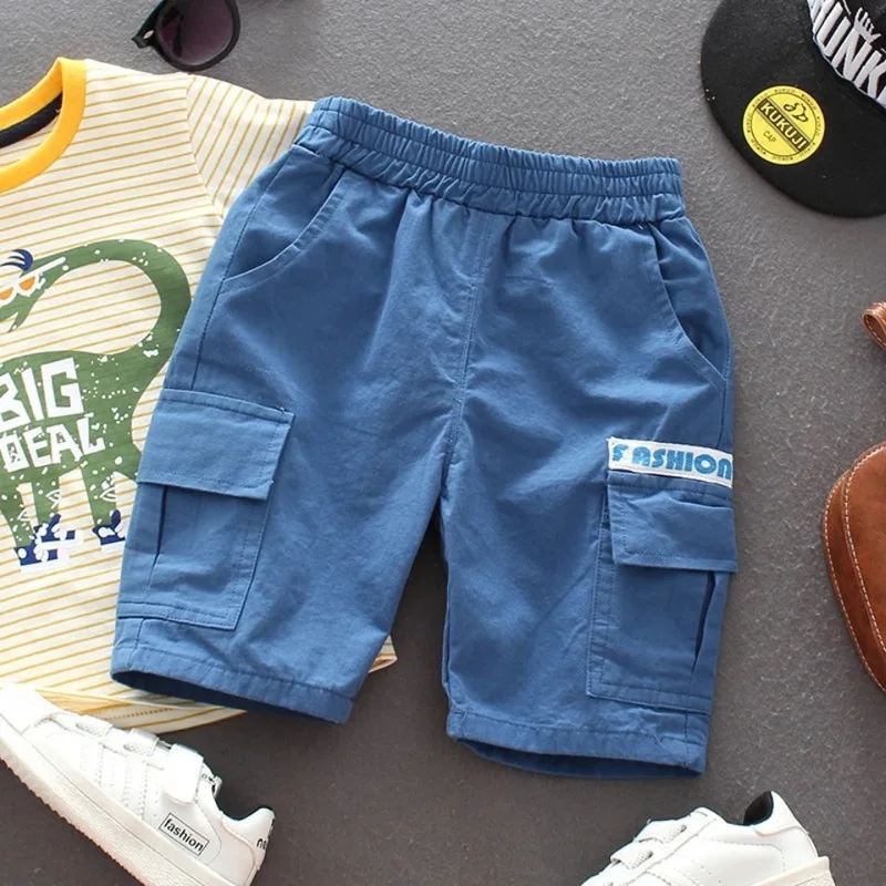 2026 New Summer Teenage Short Boys Pants 3-14 Years Old Big Pocket Trousers For Kids Children Birthday Present