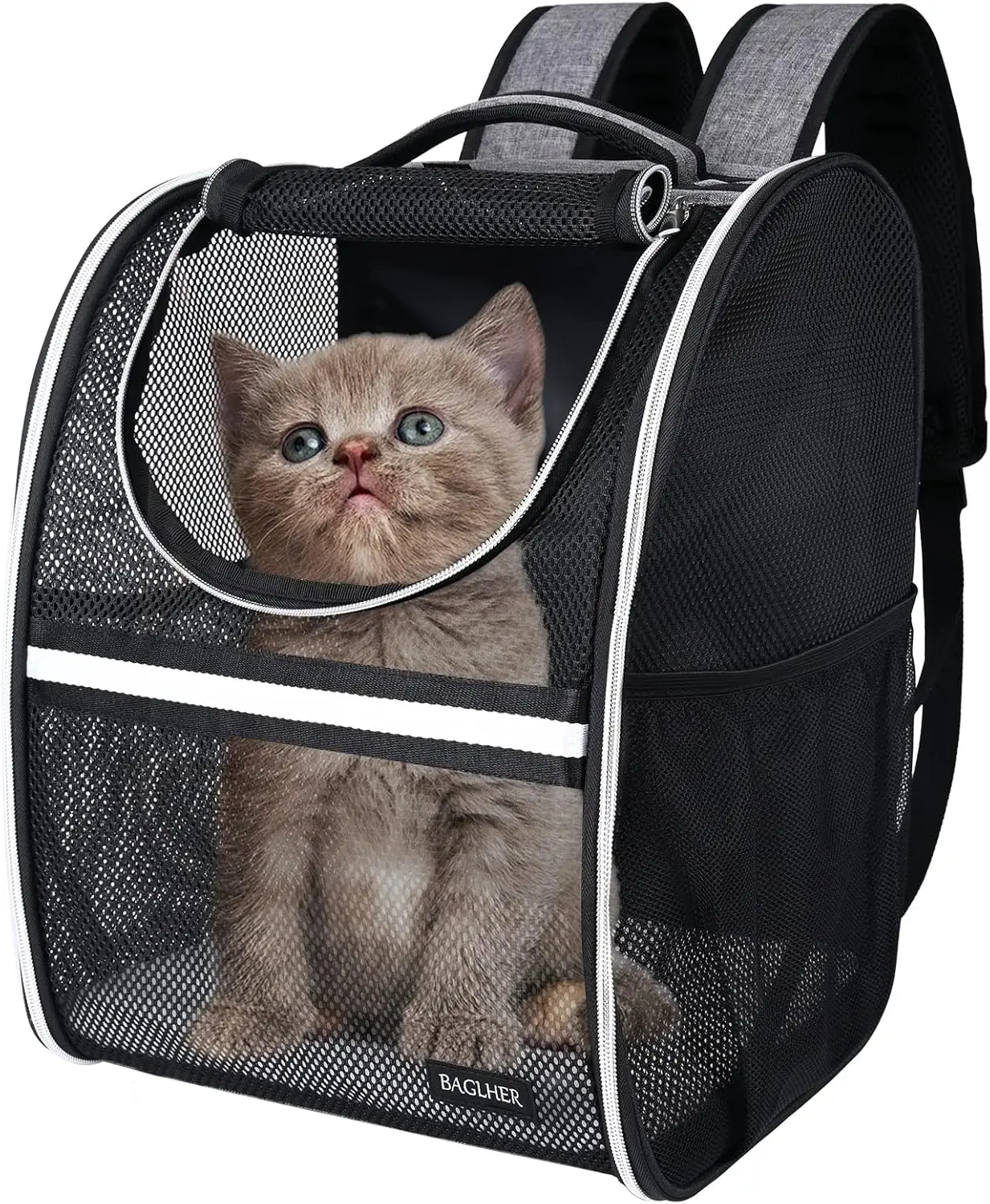 

Ventilated Pet Travel Backpack with Comfortable Straps Thick Support and Dual Entry