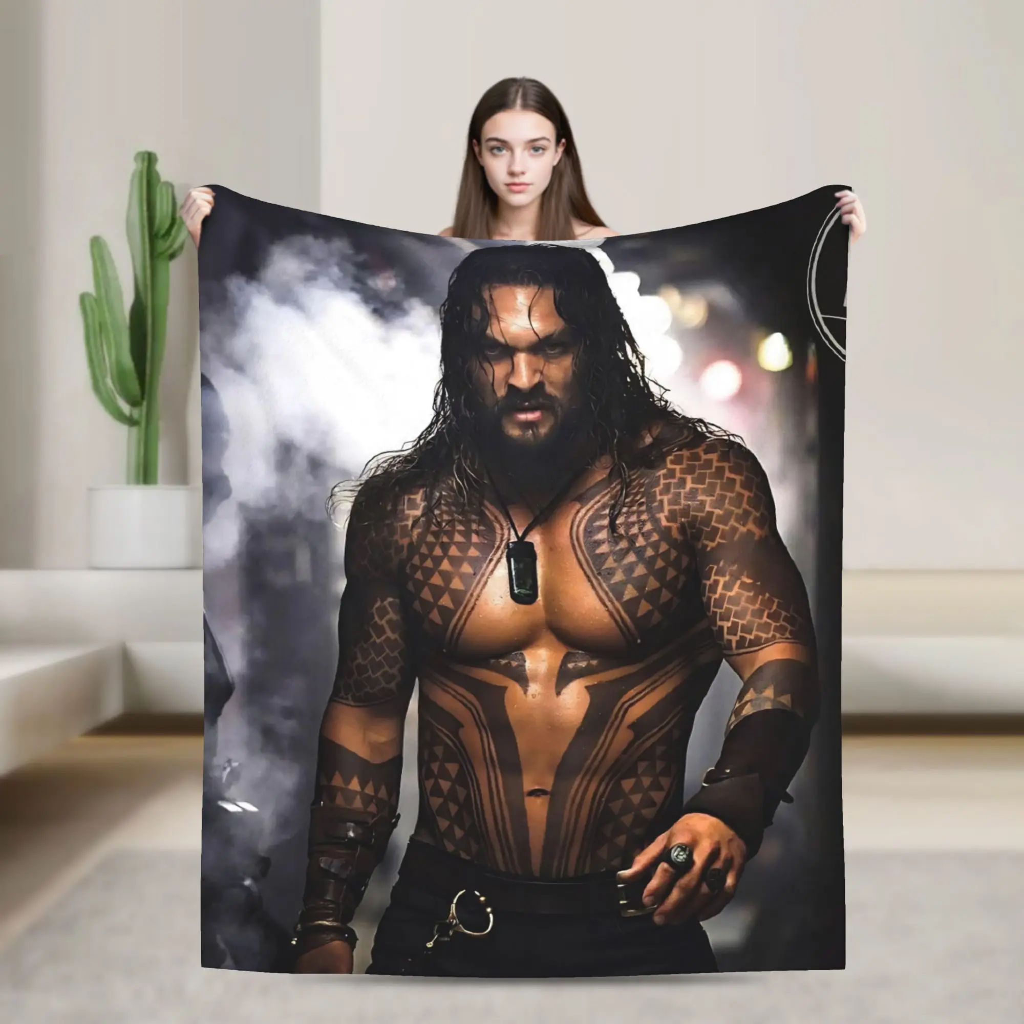 Jason Momoa Photo Collage Blankets  Soft Street Trend Plush Throw Blanket For Child Home Decor Flannel Bedspread Bed Cover