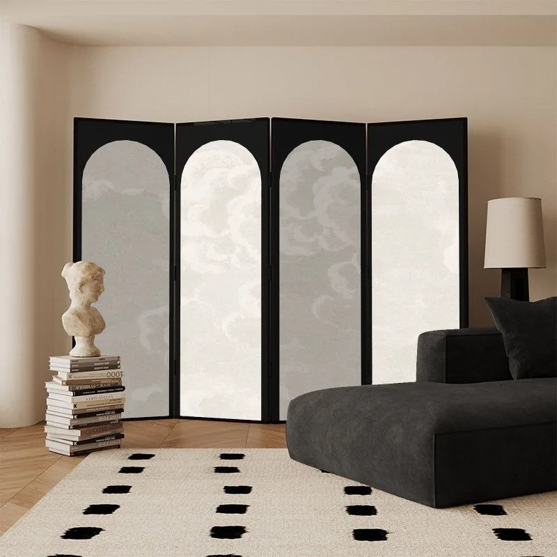 French cream wind auspicious cloud mobile screen partition, living room entrance decorative sofa bedside background