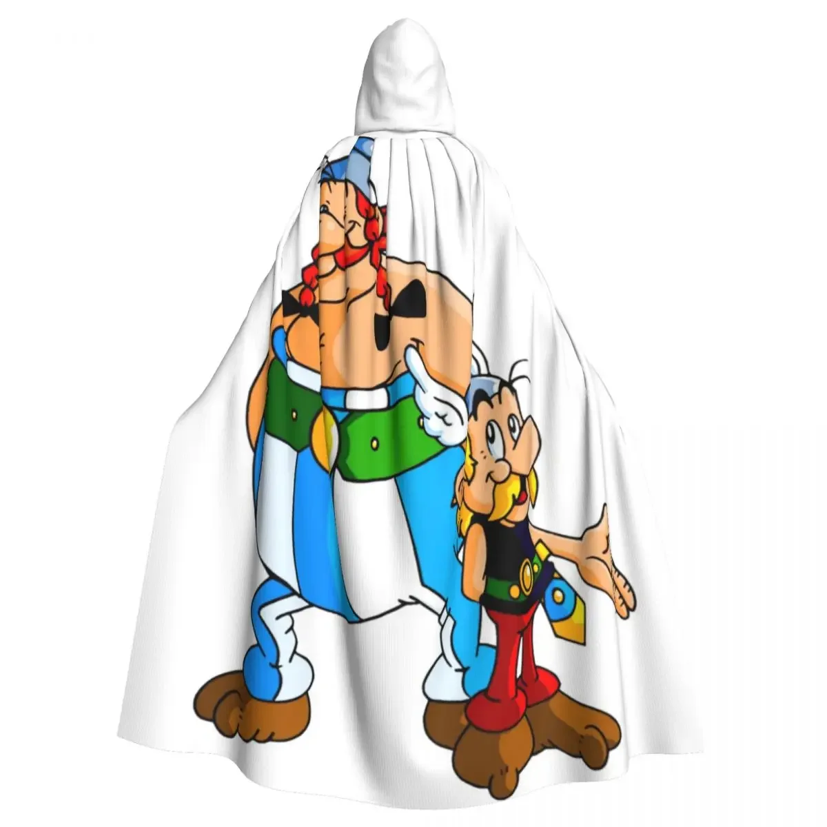 Asterix Obelix Long Hooded  Witch Medieval Costume Cosplay Cape HalloweenParty Adult Unisex