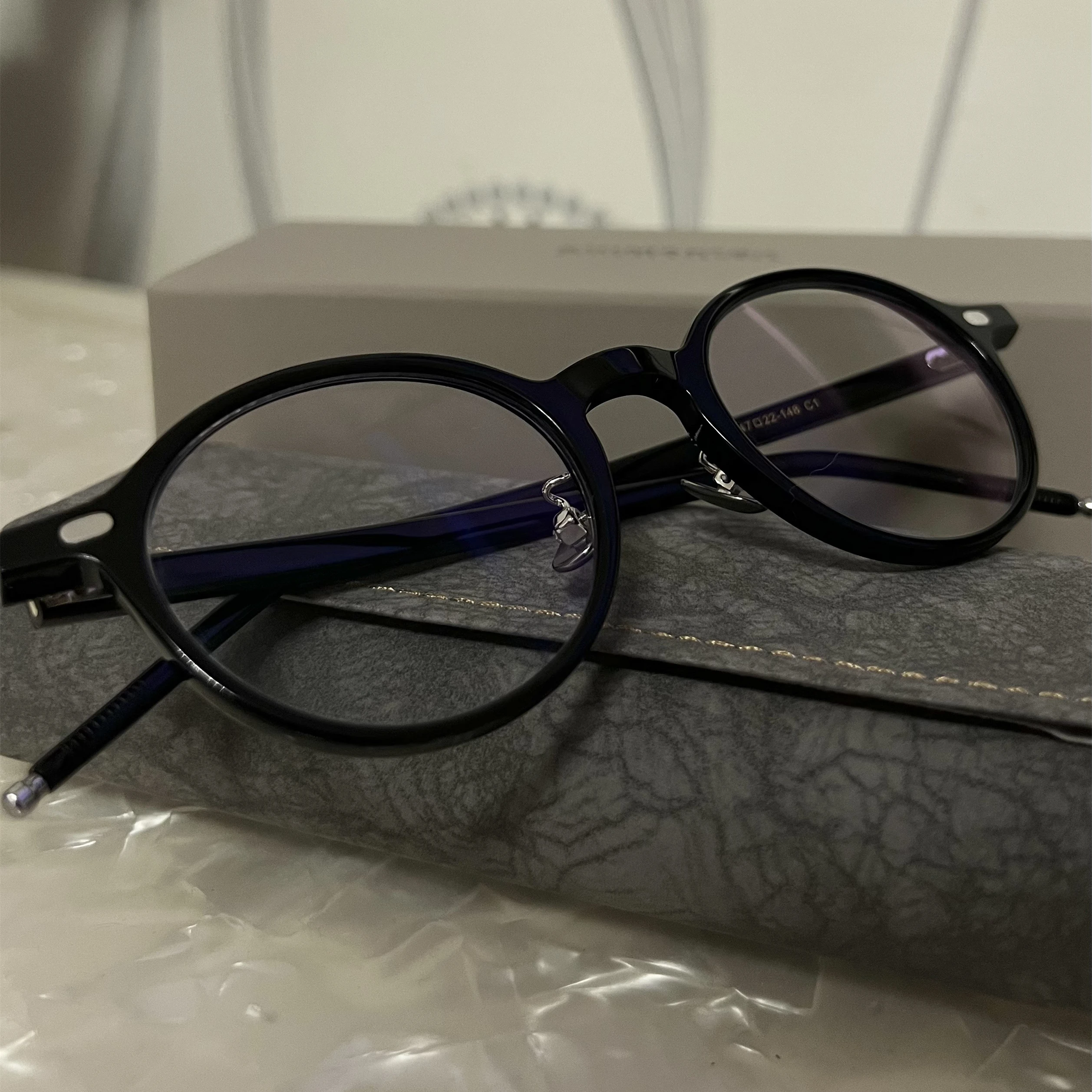 

Japanese Handmade Retro Round Glasses Frame for Men Women Classic Trendy Eyeglasses Vintag Acetate Eyewear Full Rim Spectacles