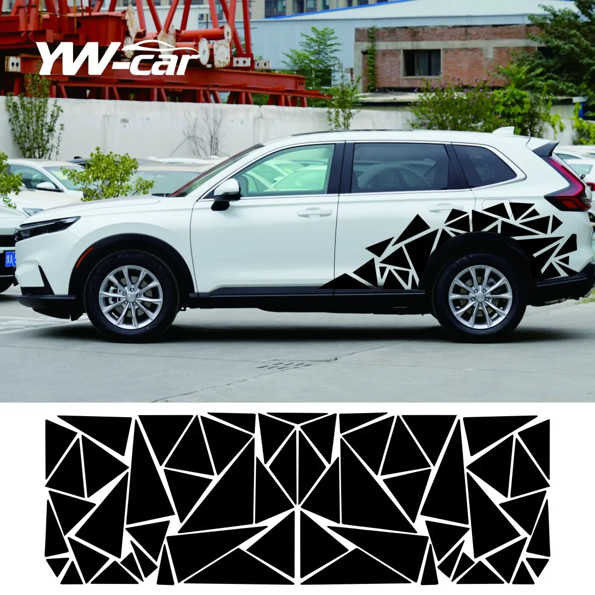 

200x60cm Matte Black Creative Car Stickers SUV Truck Decoration Triangle Vinyl Decal Car Styling Accessories Stylish Stickers