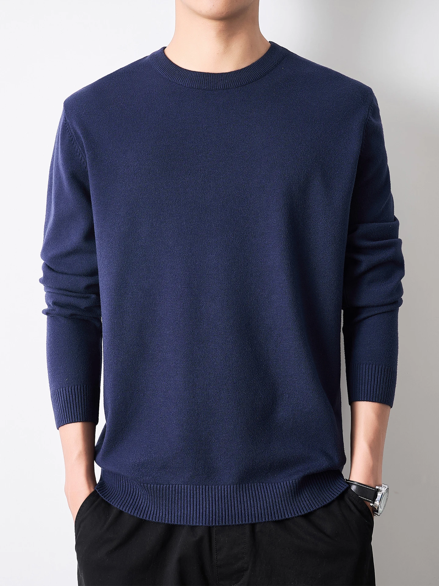 

Мужской вязаный свитер Thiened round Ne Slim Fit Inner Wear Autumn New Sle Lazy Sle Warm Base irt Youth Active Sle