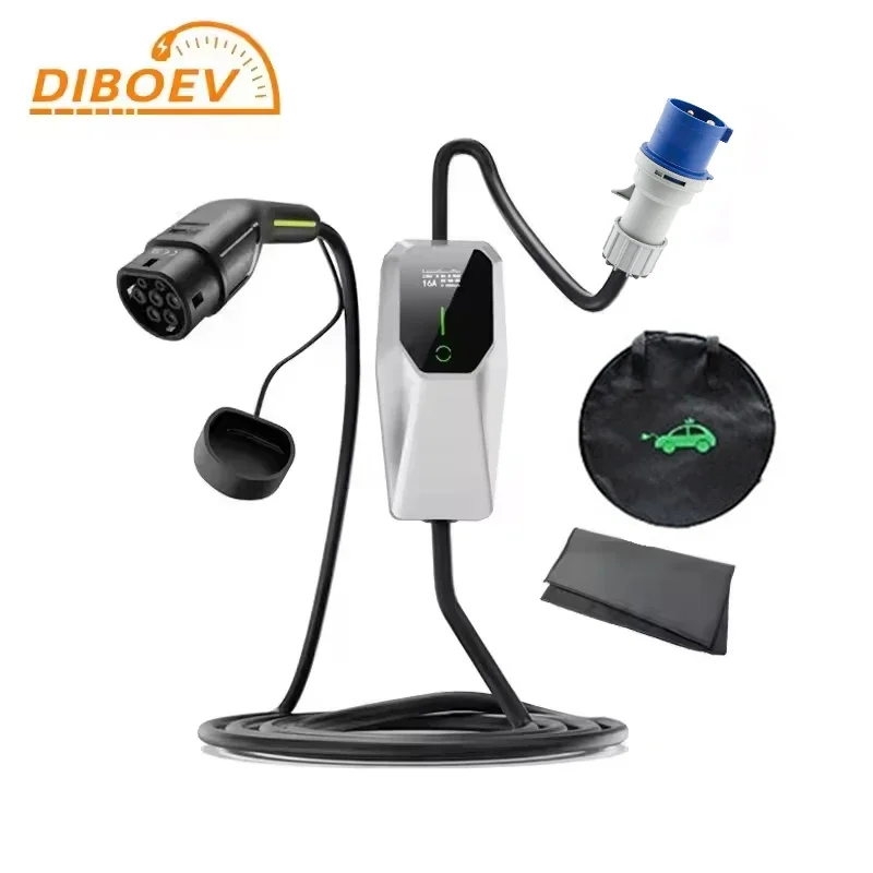 DIBOEV Factory Price EV Car Charger Level 2 16A 32A Adjustable 3.5kW 7KW 11KW Electric Charging Station Portable EV Charger