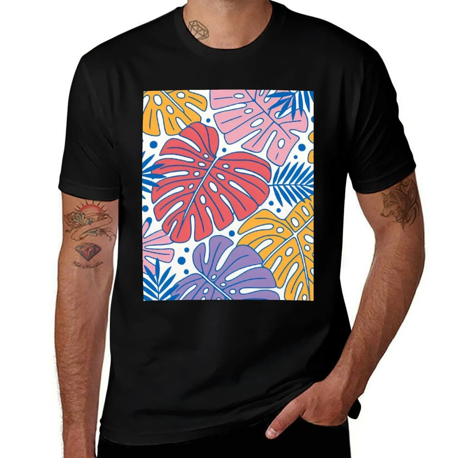 

Floral modern watercolor abstract pattern. Spring and summer flowers with leaves. Botanical plant. Nature. T-Shirt
