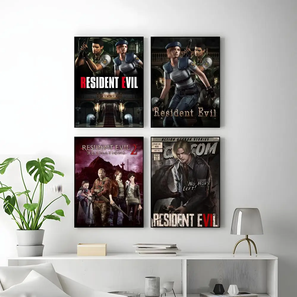 Game R-Resident Evil Poster HD Versatile Waterproof Wall Decor Self Adhesive Perfect for Any Room & Ideal Gift