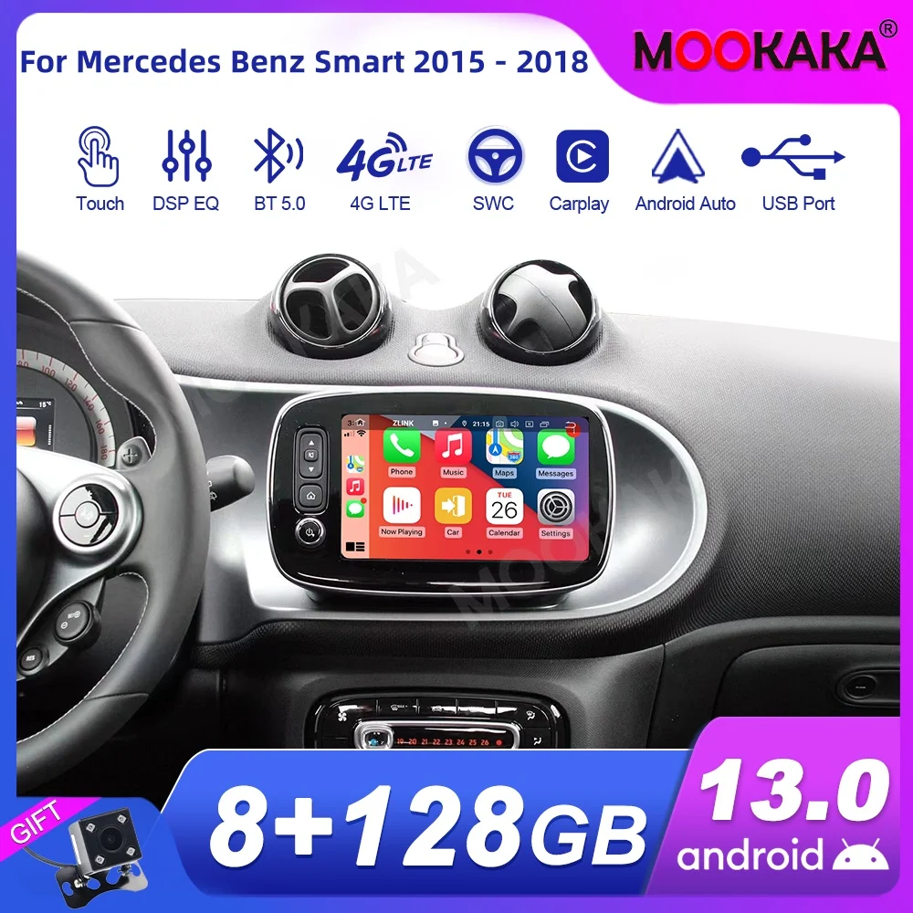 

For Mercedes Benz Smart 2015 -2018 Car Radio Multimedia Player Wireless Carplay Android Auto Autoradio Stereo GPS Navi Head Unit