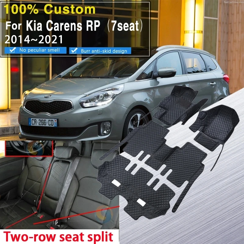 Car Mats Floor For Kia Carens Rond RP 2014~2021 7seat Waterproof Car Mats Full Set Floor Mats Alfombrillas Coche Car Accessories