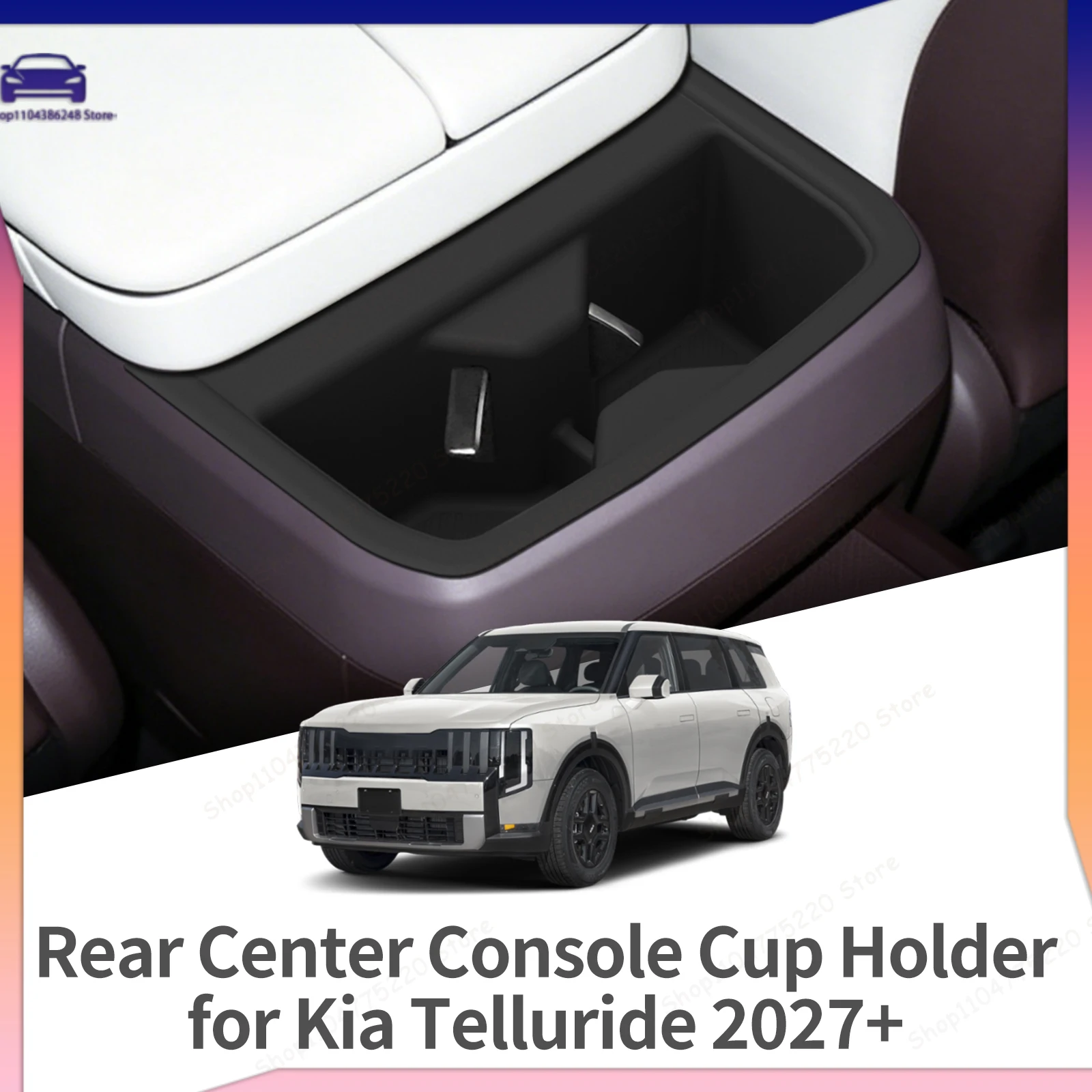 

For Kia Telluride 2027+ (2nd Gen) Water Cup Holder Armrest Rear Cup Holder Insert Car Cup Silicone Organizer Tidying