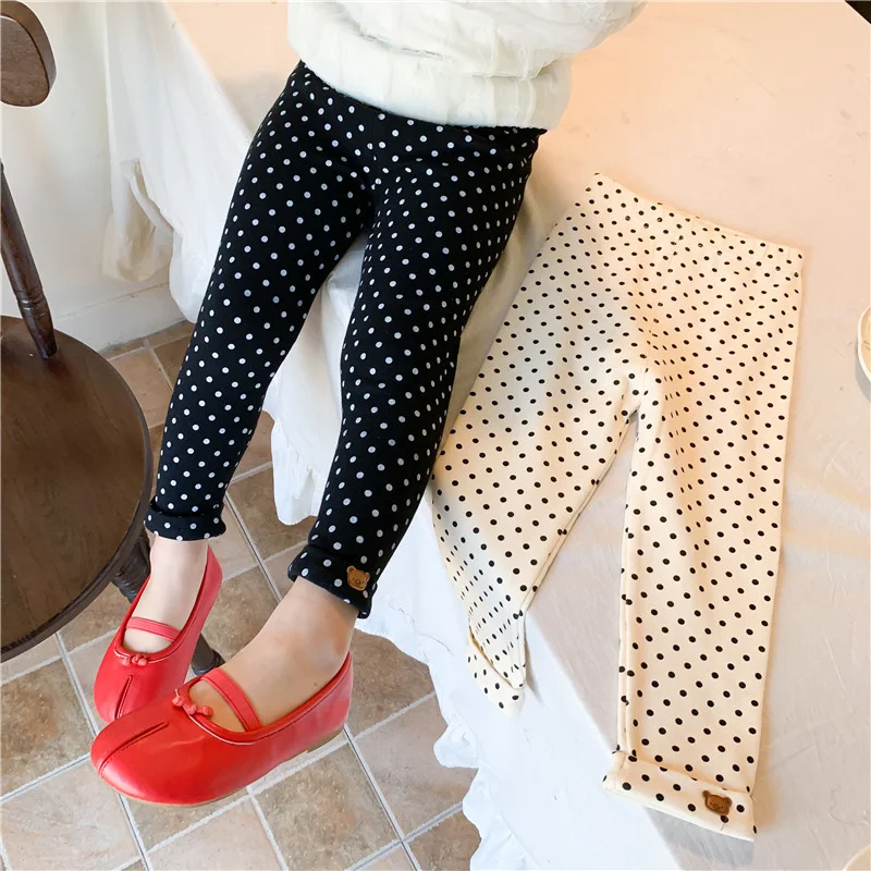 

Girl Leggings Kids Baby Long Pants Trousers 2022 Dots Spring Autumn Warm Toddler Cotton School Comfortable Children Clothing