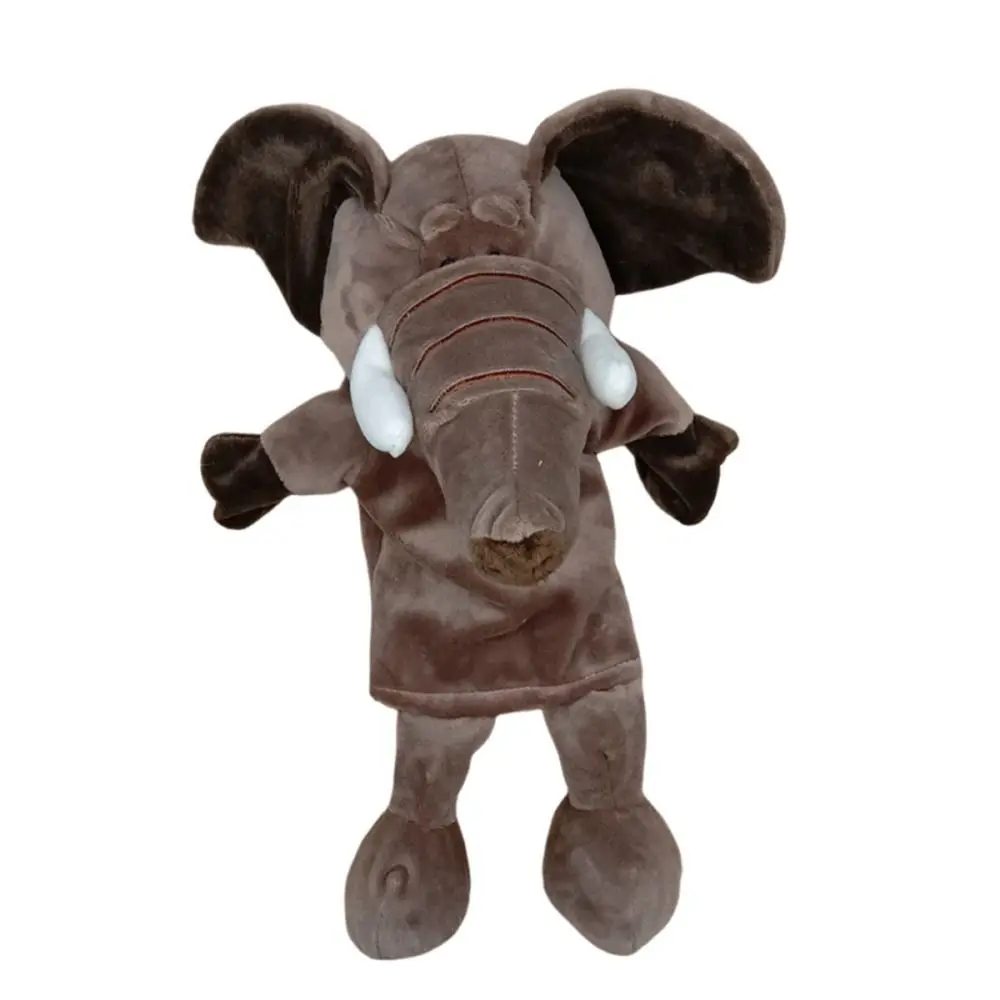 Marionnette à main de dessin animé animal pour parent et enfant, jeu de doigt drôle, éléphant, over, tigre, singe, lapin, beurre, jeu de plis, jouets de discussion, 35cm