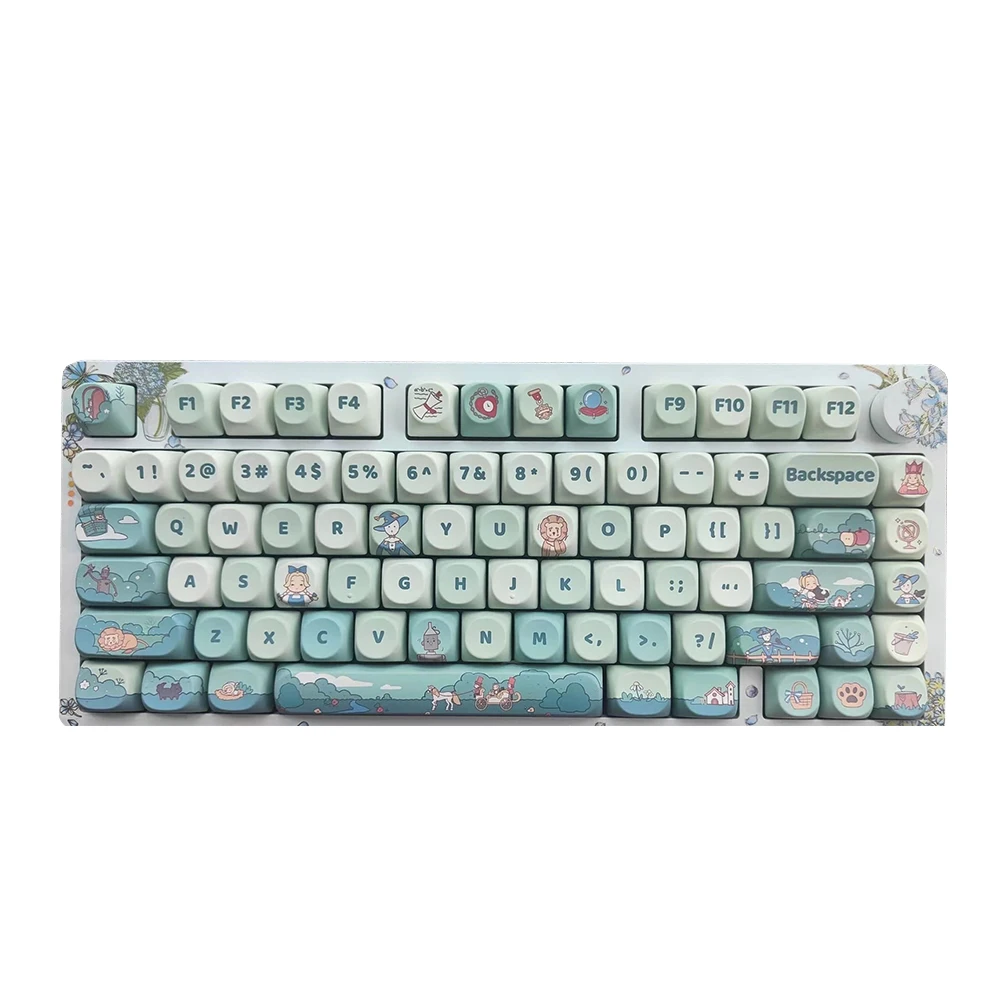 SO Height PBT Keycaps Light Blue Caps For Cross Switch Mechanical Gaming Keyboard No Backlit Thermal Sublimation Keycap