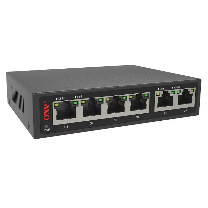 90W PoE++ Brand 6*1000M Gigabit Unmanaged 90W PoE Switch DC52V for CCTV IP Cameras System in Stock