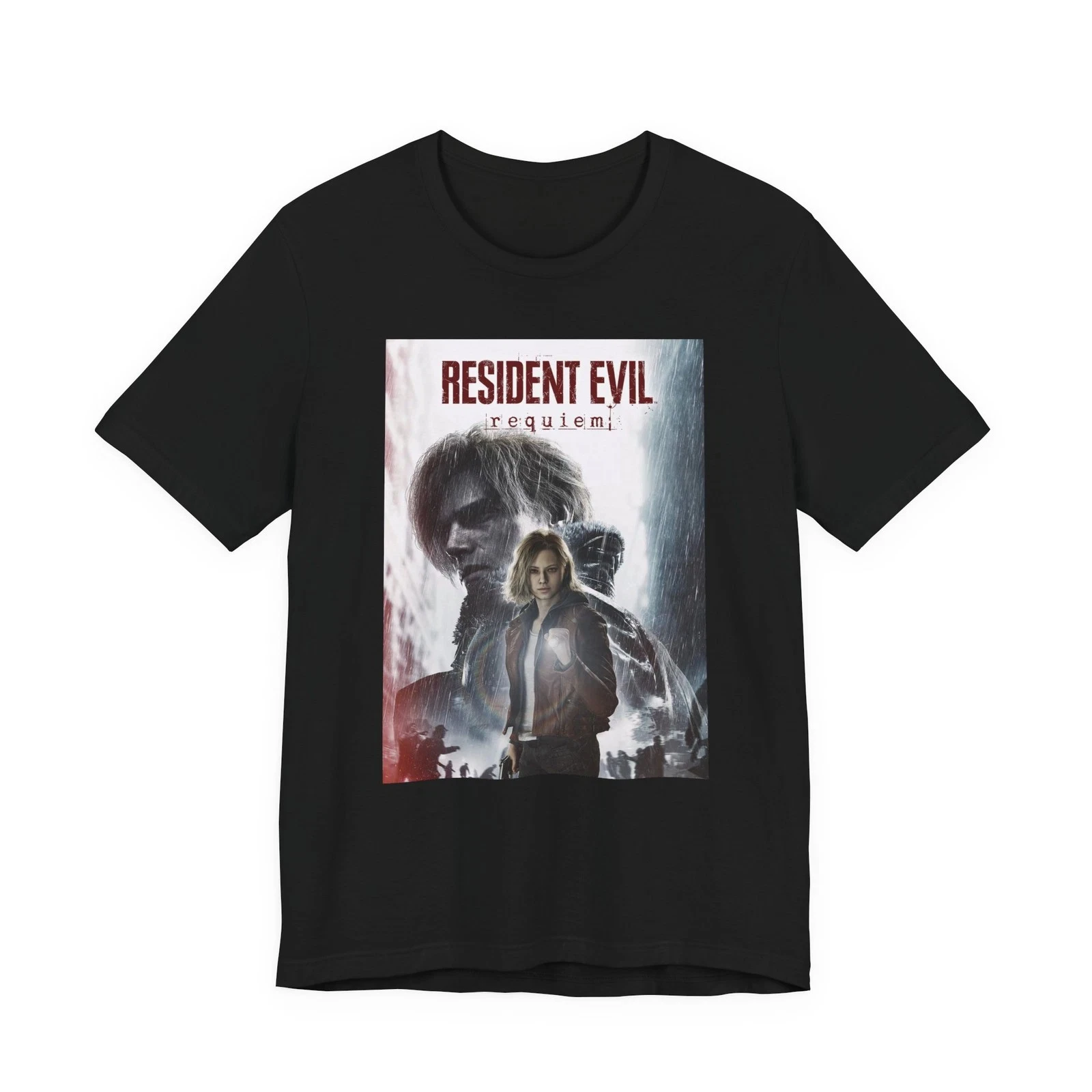 Resident Evil Leon S Kennedy Horror Game Men T Shirt Women Tee Boys Top Children Parent Child Cotton short sleeves kids Tshirt view 3