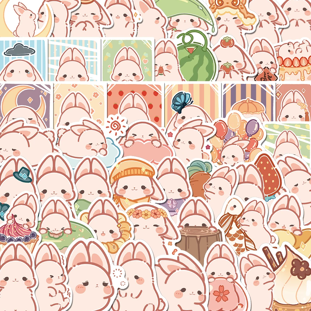 50PCS Scrapbooking Stickers Kawaii Rabbit Decorative Label Sticker for DIY Art Craft Planner Scrapbook Diary Calendar Album