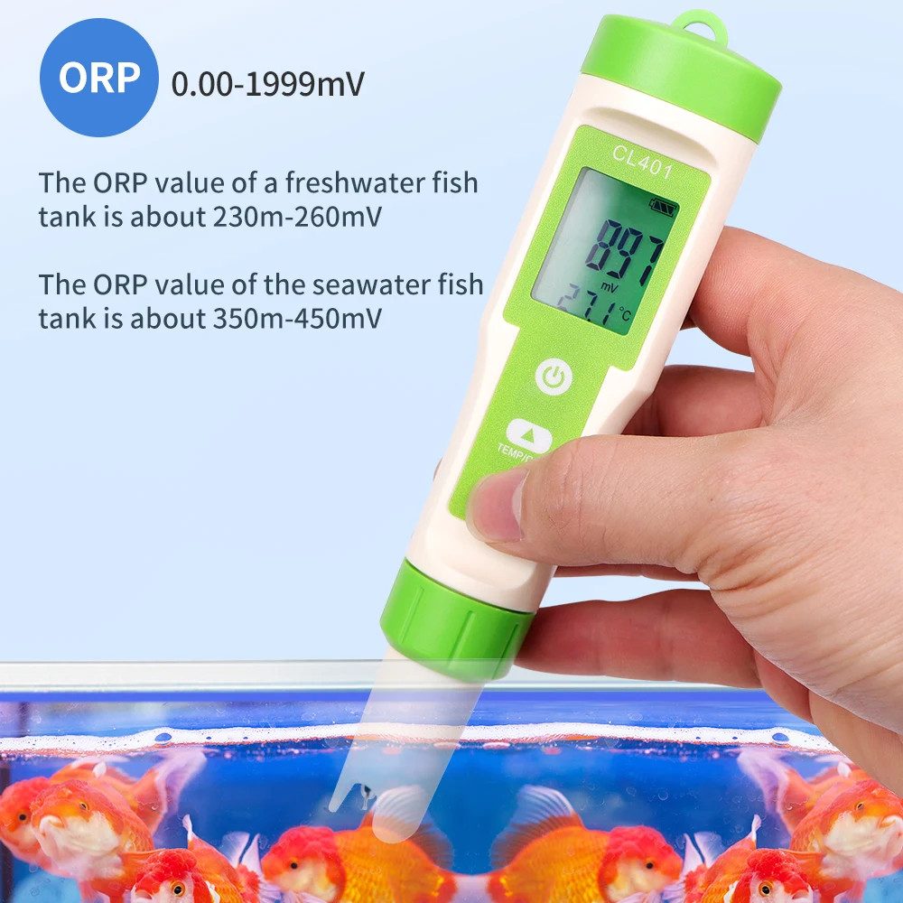 5-in-1-Chlormessgerät PH-Messgerät ORP H2 Temp Cl2 Detektor Wasserqualitätsmonitor Testwerkzeug Filter für Schwimmbad SPA Wasser – Detail 19