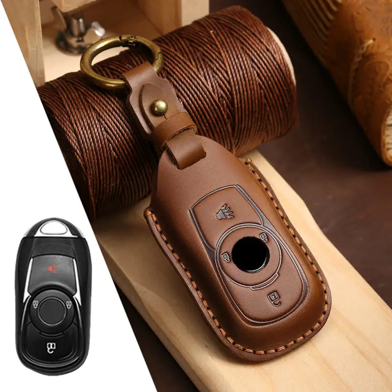 1pc 4/5/6 Botton Leather Car Key Case Cover for Buick Envision Vervno GS Avenir GL6 Encore Firstland GL8 LACROSSE Opel Astra K