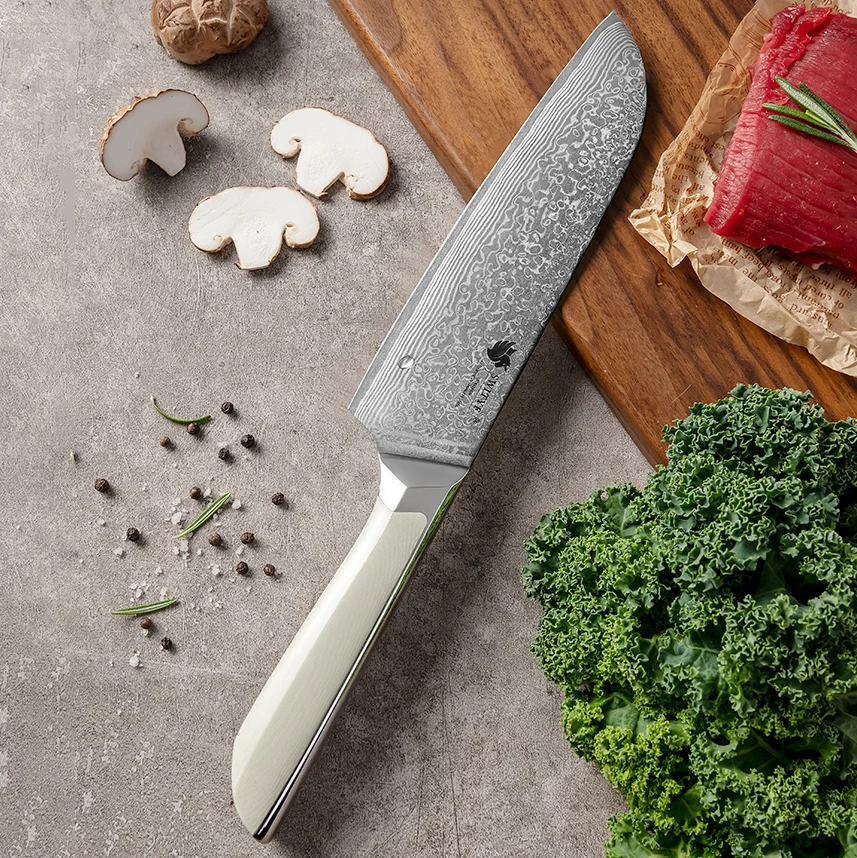 

7.3 Inch Santoku Knife 67-layers Damascus Steel VG10 Blade G10 Handle Slicing Sushi Vegetables Chef Cleaver Meat Kitchen Knife