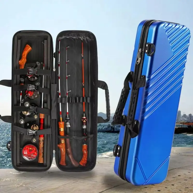 65/80 ซม.ABS ตกปลาน้ําแข็ง Fishing POLE BAG Hard SHELL กันน้ําตกปลา Reel Line Hook Rod Storage Tackle กรณีอุปกรณ์ตกปลา