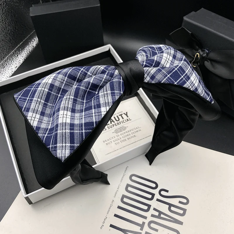 

Temperament Stripe Large Bow Hairband Hairband Female Princess Style High Headpiece Headpiece with Compression Headband