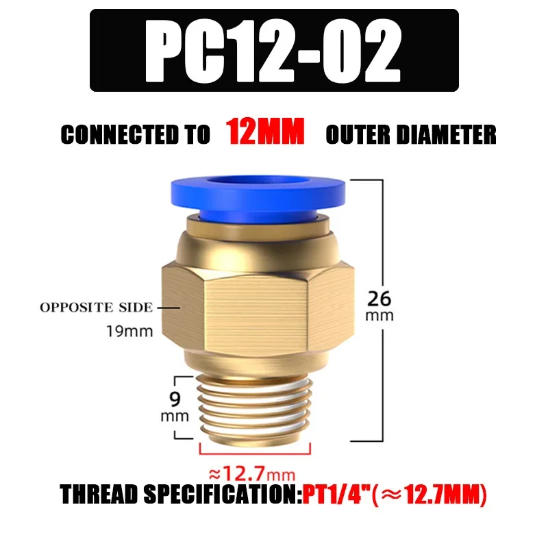 10/50PCS Pneumatische Fitting Luft Anschluss PC 4mm 6mm 8mm 10mm 12mm Gewinde 1/8 "1/4" 3/8 "1/2" Schlauch Armaturen Rohr Schnell Anschlüsse