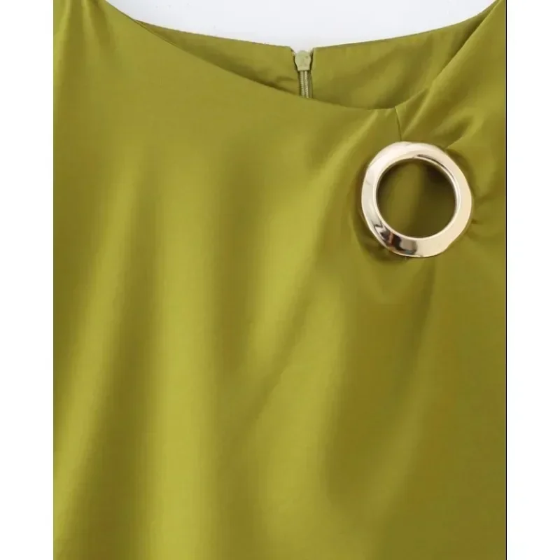 فستان نسائي بدون أكمام مطوي فوق الركبة ، فستان حفلة تنحيف غير رسمي ، موضة الاتحاد الأوروبي والأمريكية ، مثير ، جديد ،