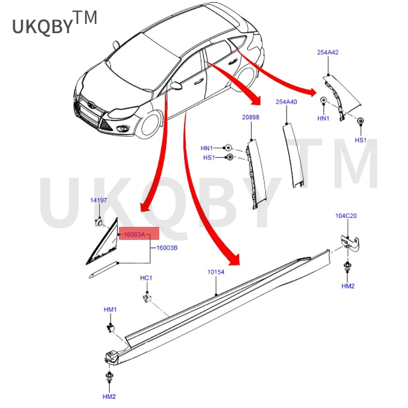 New Fo cu s 12-15 Reverse Mirror Triangle BM51A16003AF LQ-FKS-250L CP9Z16003A