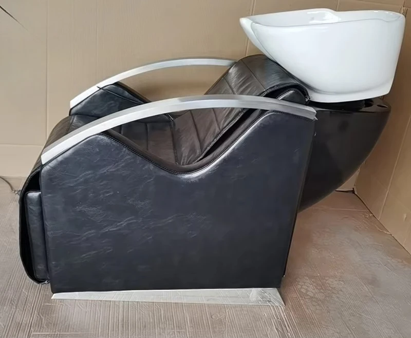White Sink Shampoo Chair Hair Salon Salon Bowl Shampoo Chairs Salon Furniture