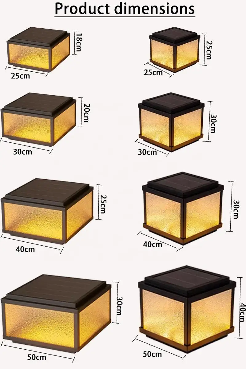 Modern minimalist black E27 LED solar column light IP65 waterproof copper glass warm white outdoor garden fence courtyard