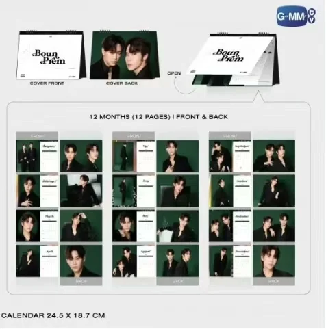 2025 New In Stock GMMTV Thailand Stars Drama BetweenUsTheSeries Between US Boun Prem Official Calendar 24.5x18.7cm+1 Card