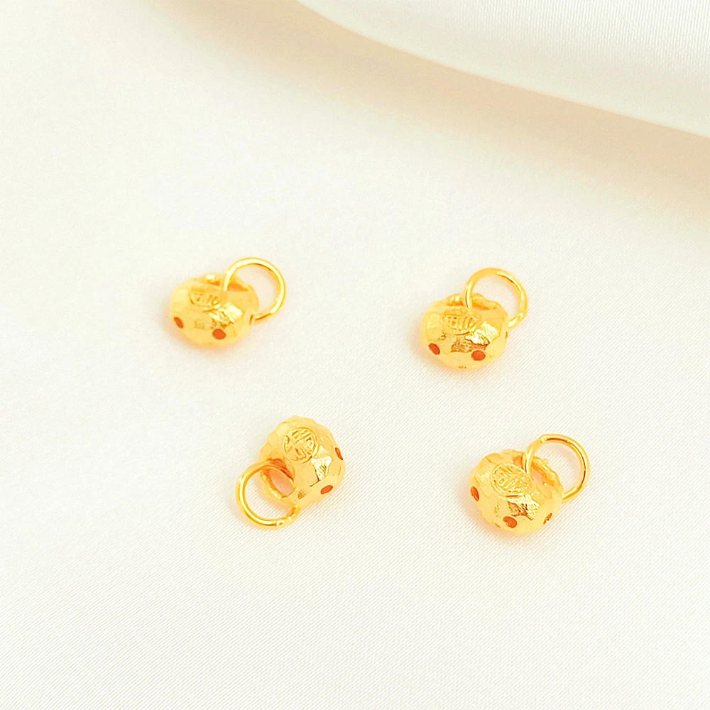 Brass Coated Gold Zircon Inlay Chinese Fengfu Water Drop Pendant DIY Jewelry Making Necklace Bracelet Accessory Materials