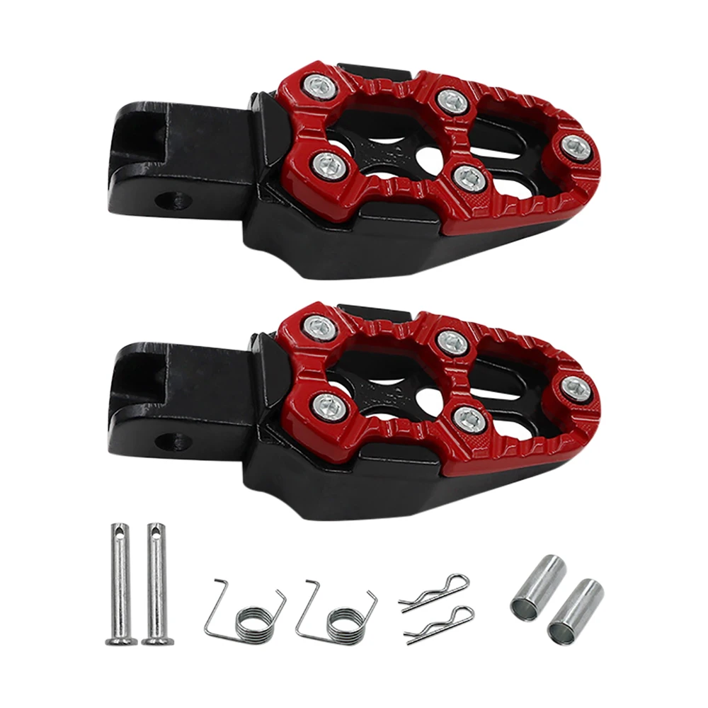 1 Pair Universal Aluminum Alloy Foot Pedals Angle Adjustable for Motorcycle Scooter ATV E-Bike Foot Rests Foot Pegs Accessories