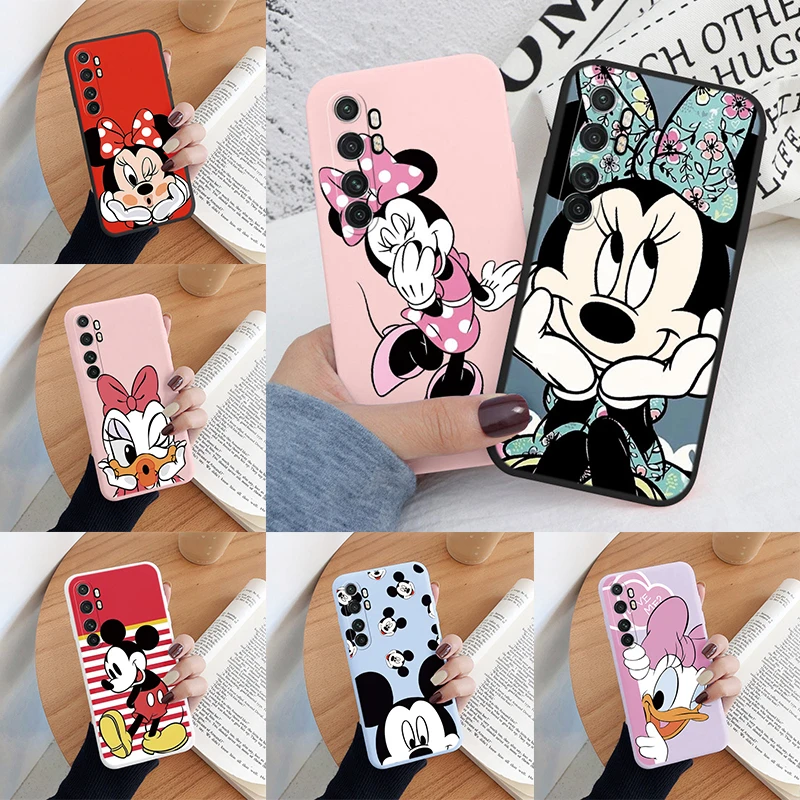 For Xiaomi Mi Note 10 Lite Phone Case Pink Mickey Mouse Minnie Cover Soft TPU Fundas For Xiaomi Mi Note 10 Lite Bags Donald Duck