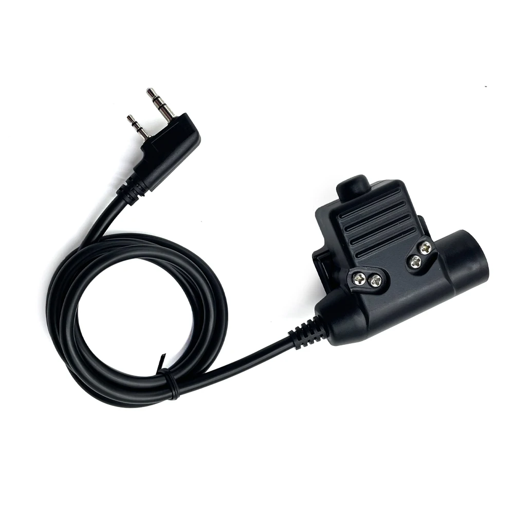U94 PTT System Tactical Adapter 2 Pin 7.0mm Plug Push to Talk for Kenwood/Baofeng Radio