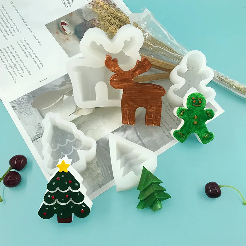 

Рождественская серия, форма для рождественской елки, лося, пряничного человечка, силиконовая форма, форма для помадки, торта, шоколада, выпечки, кондитерских изделий, украшения