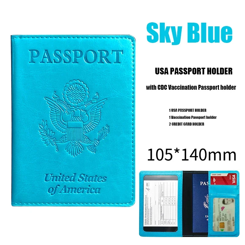 Customized USA Personalised Passport Cover Women with Name Passport American Covers for Passports Girls America