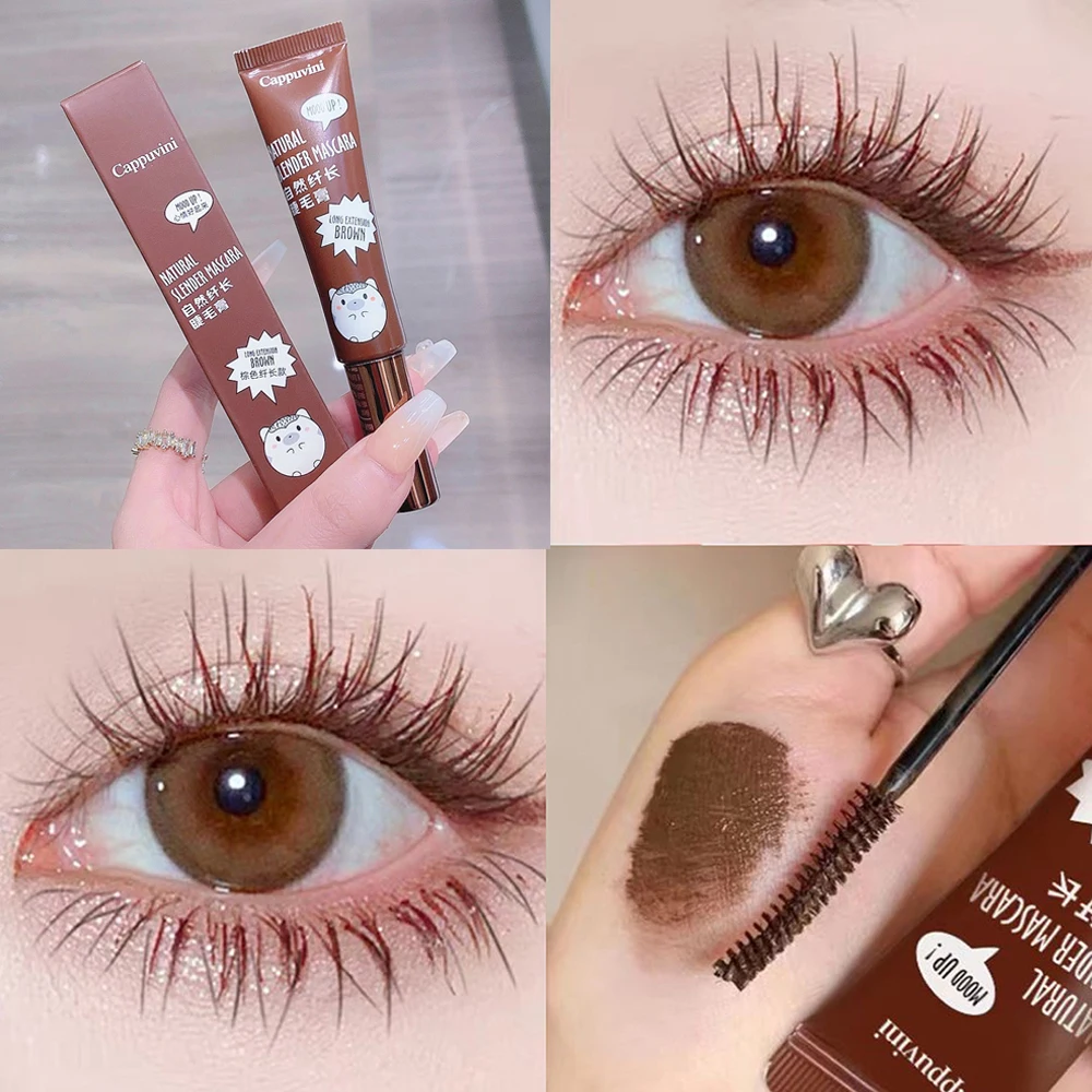 Brown Mascara Curl Thick Lengthening Eyelash Mascara Waterproof Non-smudge Black Natural Curling Eyelash Makeup Mascara