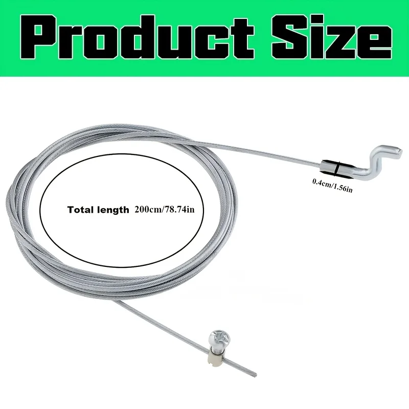 78.74 Inch Z Type Throttle Pull Cable 1Set Lawn Mower Engine Brake Wheel Drive Control Line Repair Kit With Terminals & Screws