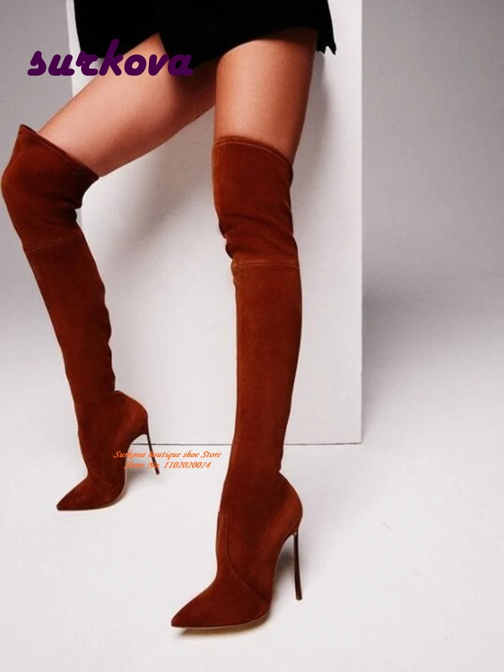 Pointed Toe Stretch Boots Strange Style Over The Knee Women's Boots Solid 2024 New Arrival Elegant Casual Winter Shoes Sexy