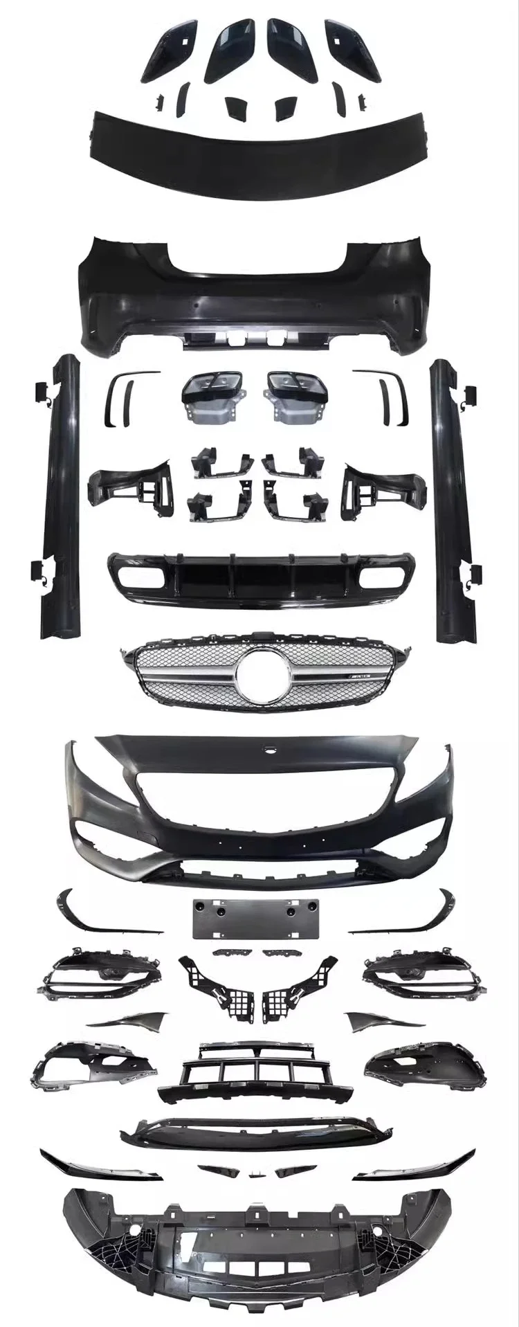 

Body Kit for Mercedes-Benz A-class A45S AMG 2013-20 modified front rear bumper grill mask side skirt tail throat Car Accessories